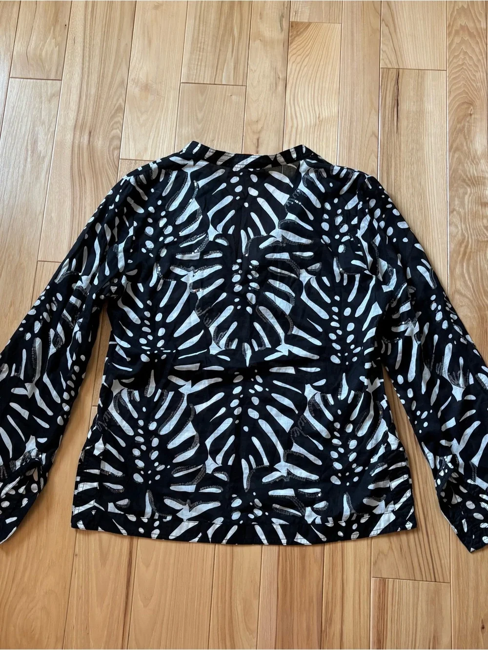 Tory Burch Black White Patterned Sequin Embellished Cotton Swim Coverup